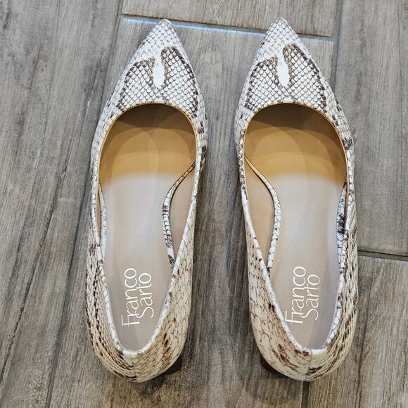 Franco Sarto Block Heel Pumps Women’s 10 Neutral Python Snake Print NEW Timeless - Picture 5 of 11